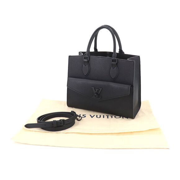 Louis Vuitton Lockme Tote PM Shoulder Bag Leather Noir Black - Picture 8 of 9